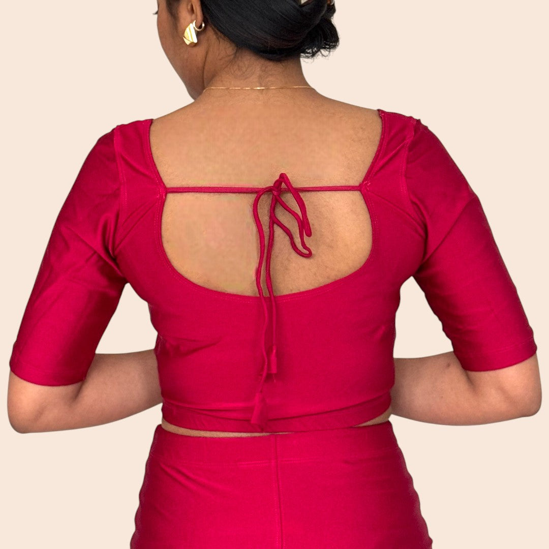 Ready-Made Saree Blusen – Herzausschnitt - Magenta
