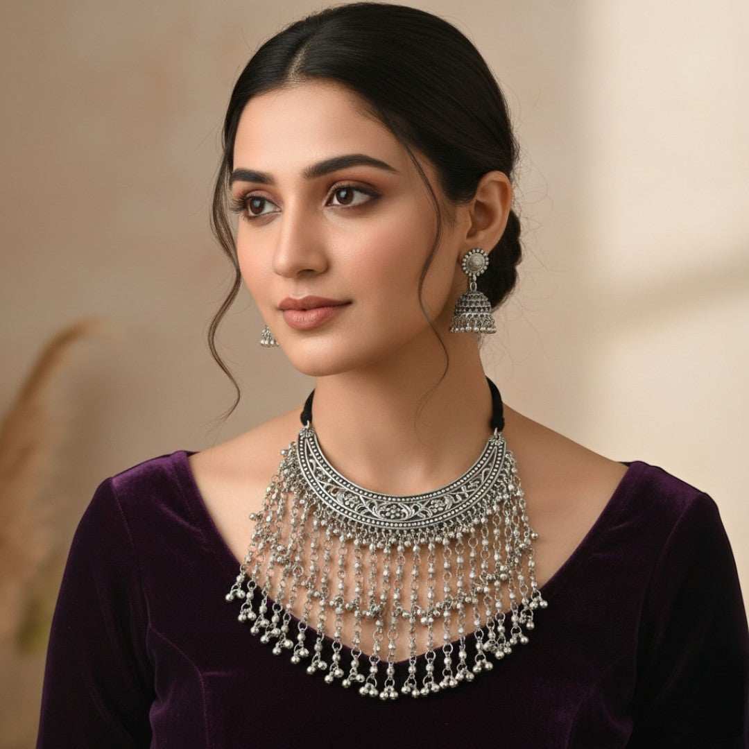 Halskette  mit Ohrringe - Oxidiert