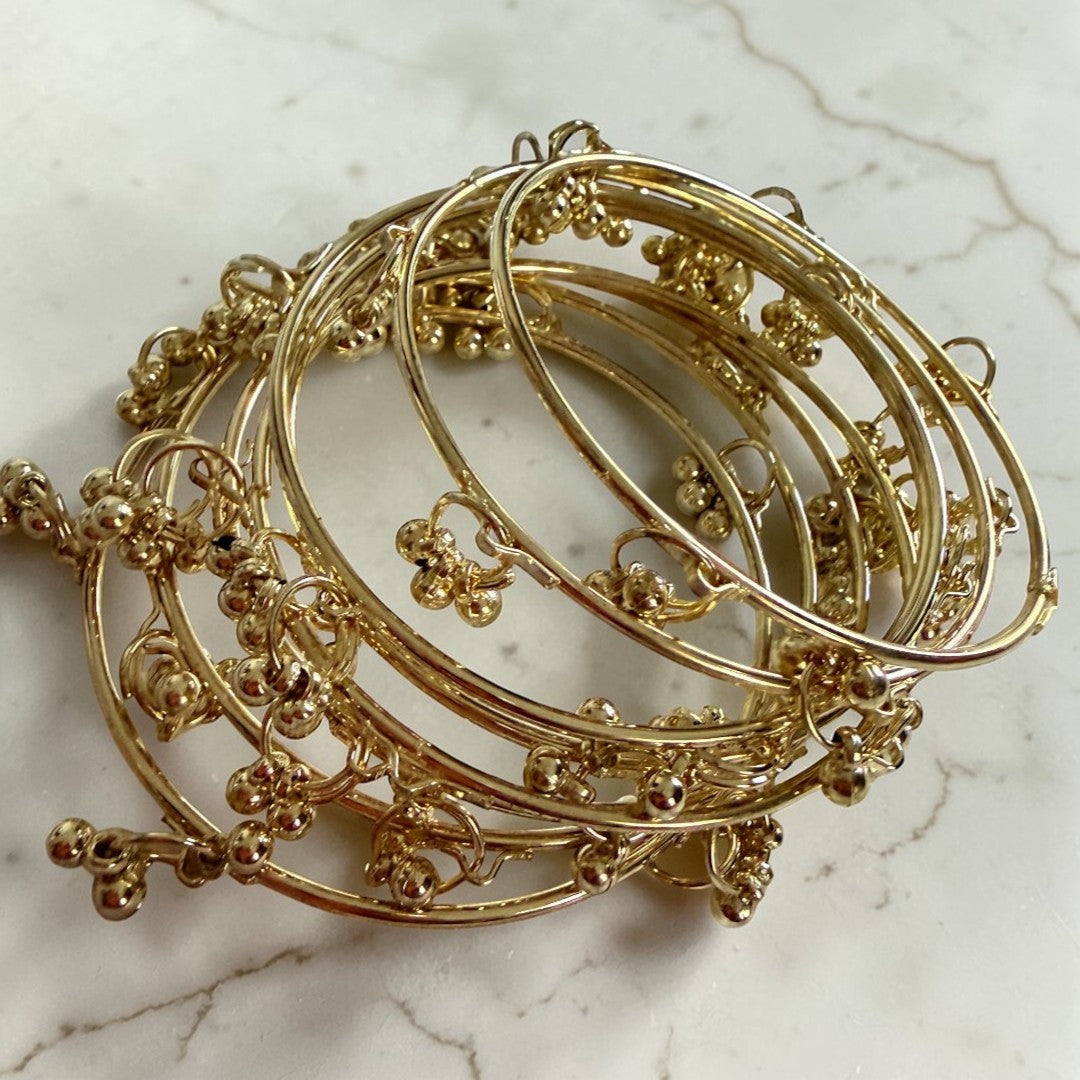 Kashmiri Bangles – Gold | Armreifen 8er Set- Beste Kombination mit Raindrop Glas Armreifen