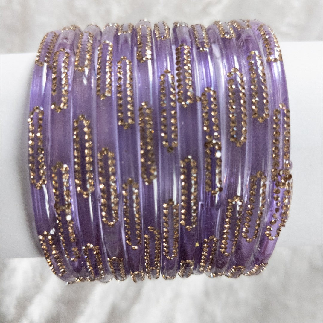 Rain Drop Glass Bangles – Set of 12 - Dark Blue