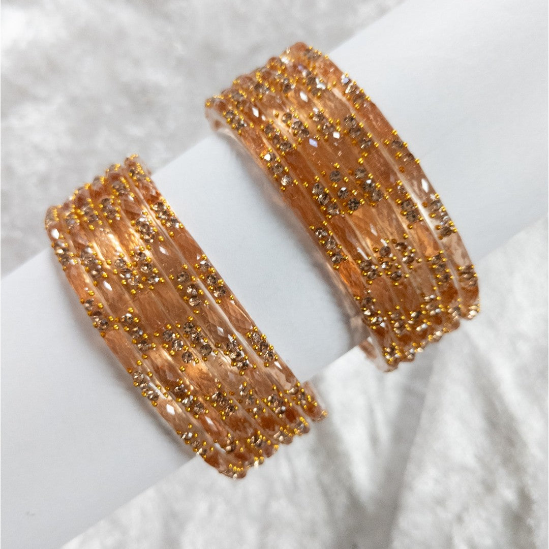 Rain Drop Glass Bangles – Set of 12 - Dark Blue