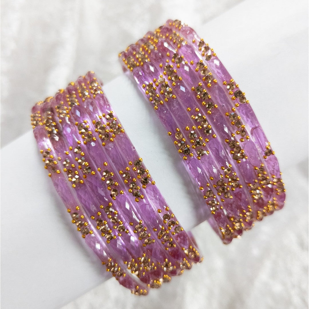 Rain Drop Glass Bangles – Set of 12 - Dark Blue