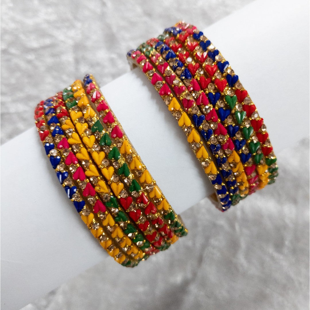 Rain Drop Glass Bangles – Set of 12 - Dark Blue