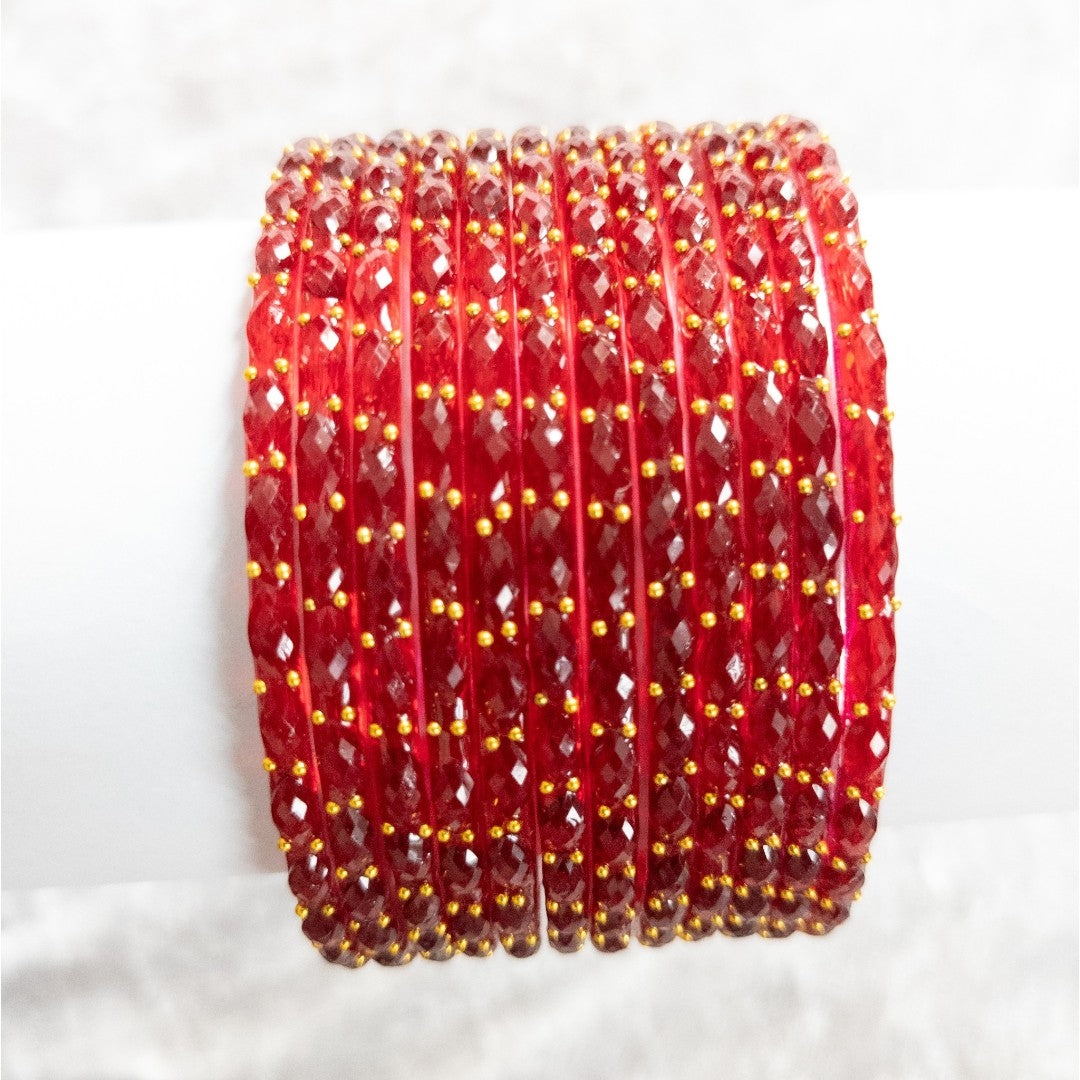 Rain Drop Glass Bangles – Set of 12 - Dark Blue