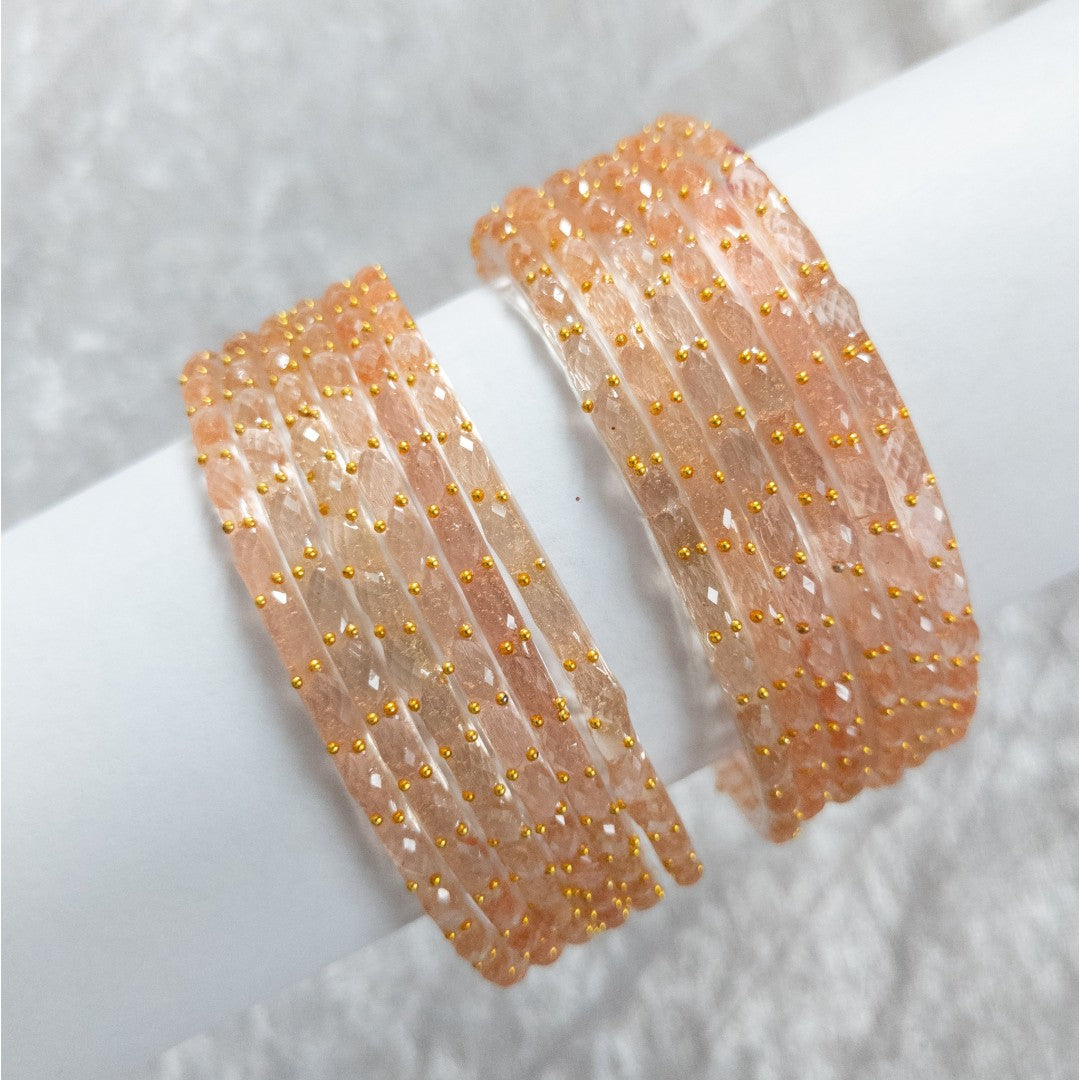 Rain Drop Glass Bangles – Set of 12 - Dark Blue