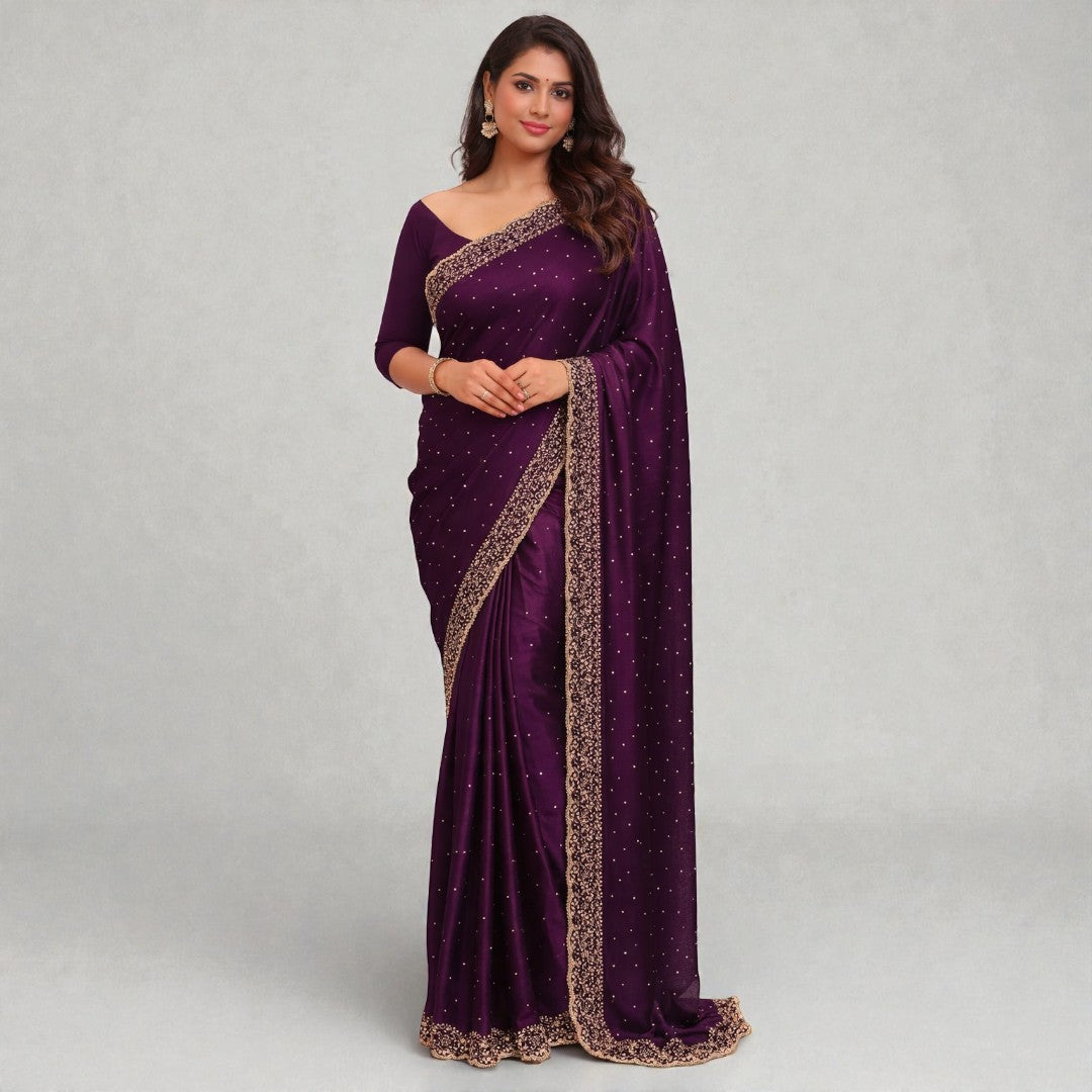 Space Silk Sarees – Premium | Edle, Weiche Seide in Perfektion | Magenta