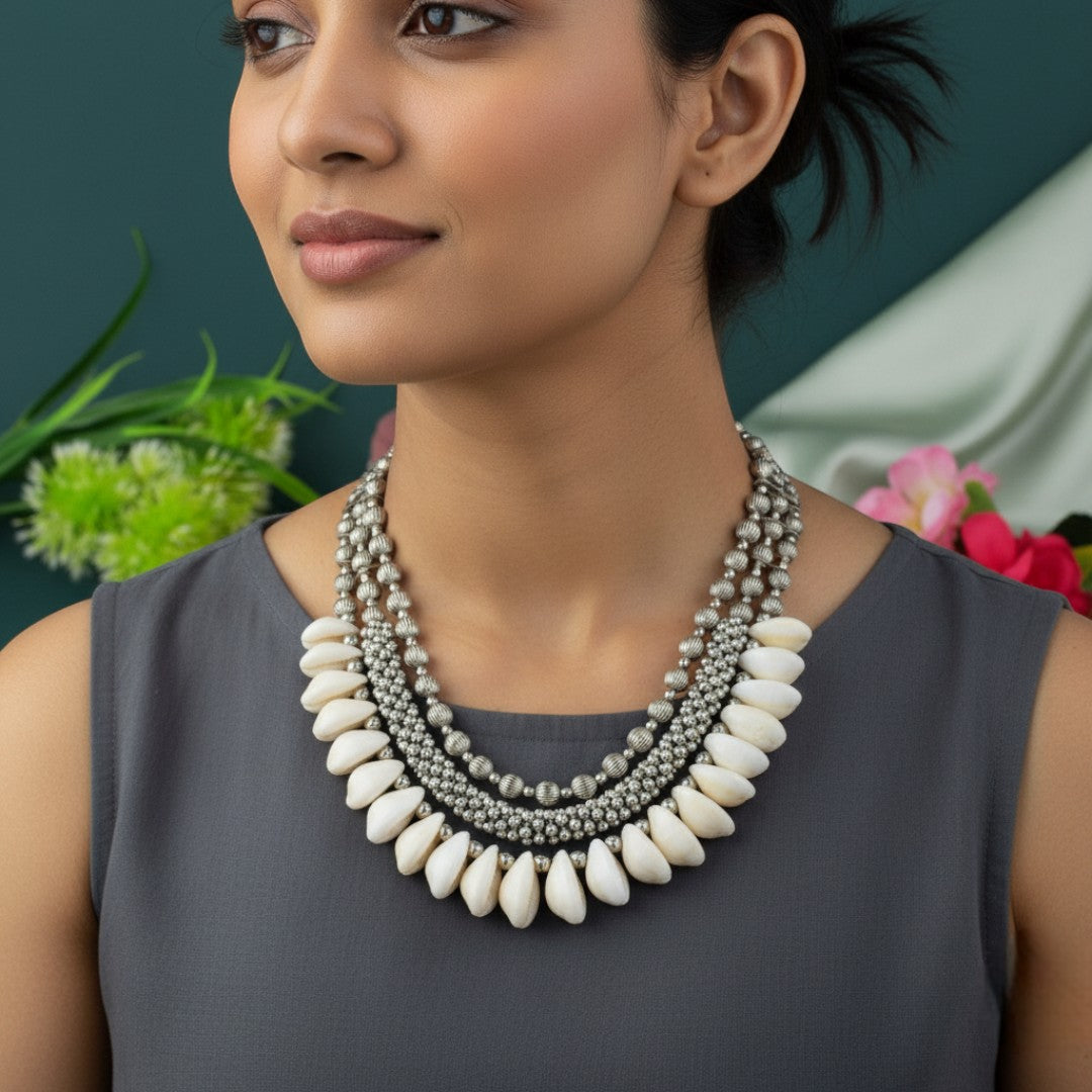 Halskette  - Oxidiert | weiß