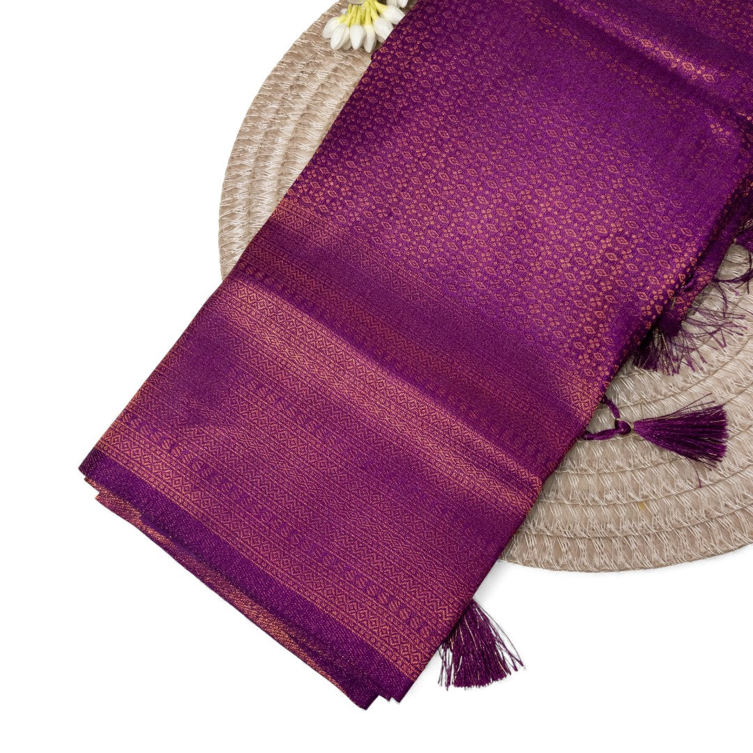 Soft Silk Saree – Hochwertige Handloom-Seide | Premium Weiche Seide Sari | Magenta