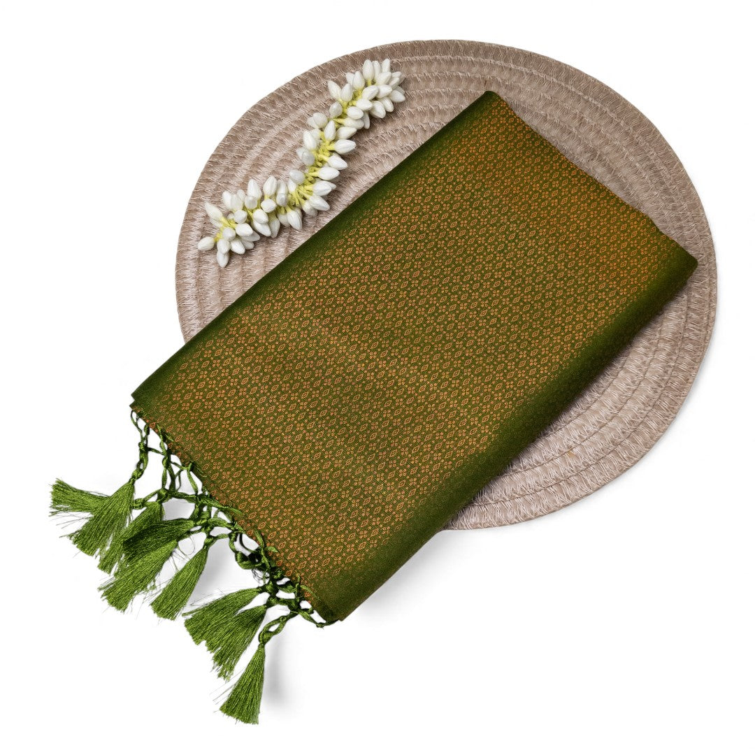 Soft Silk Saree – Hochwertige Handloom-Seide | Premium Weiche Seide Sari | hell grün