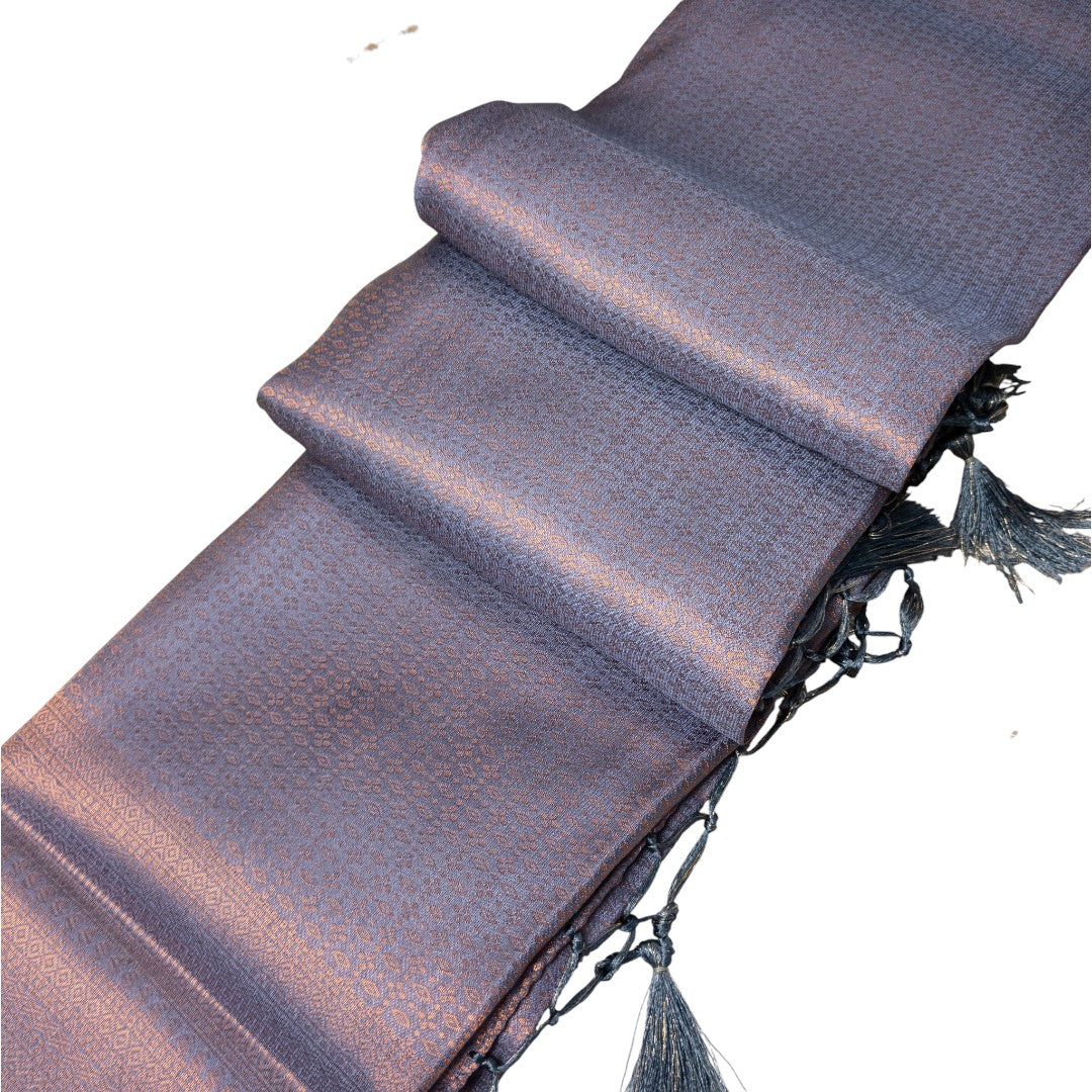 Soft Silk Saree – Hochwertige Handloom-Seide | Premium Weiche Seide Sari | Grau