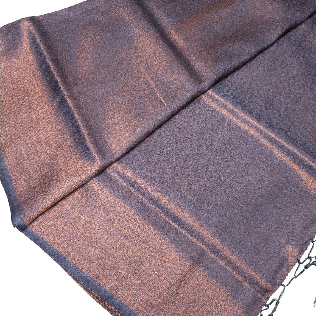 Soft Silk Saree – Hochwertige Handloom-Seide | Premium Weiche Seide Sari | Grau
