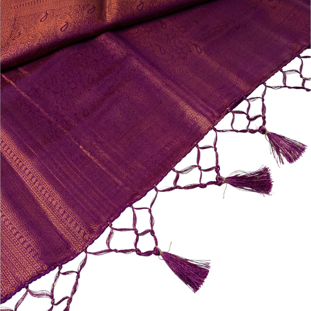 Soft Silk Saree – Hochwertige Handloom-Seide | Premium Weiche Seide Sari | Magenta