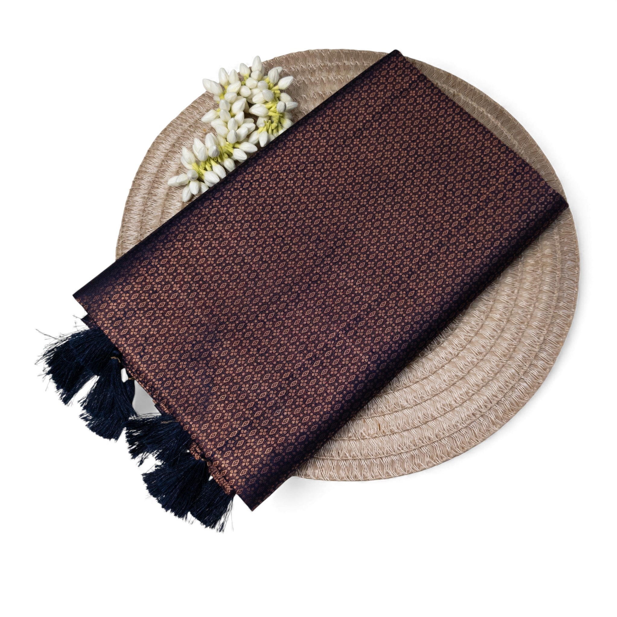 Soft Silk Saree – Hochwertige Handloom-Seide | Premium Weiche Seide Sari | Dunkel blau