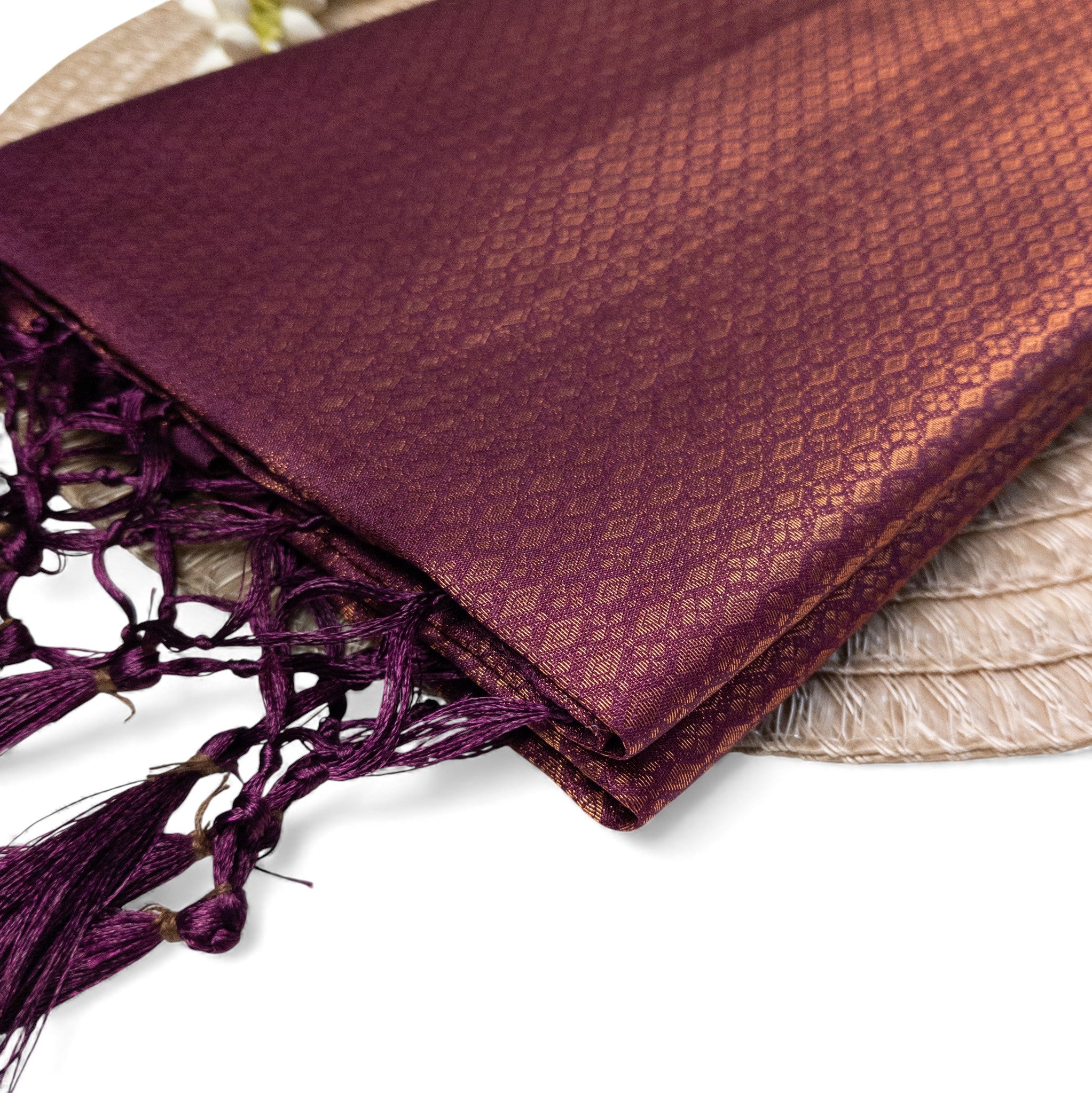 Soft Silk Saree – Hochwertige Handloom-Seide | Premium Weiche Seide Sari | wine rot