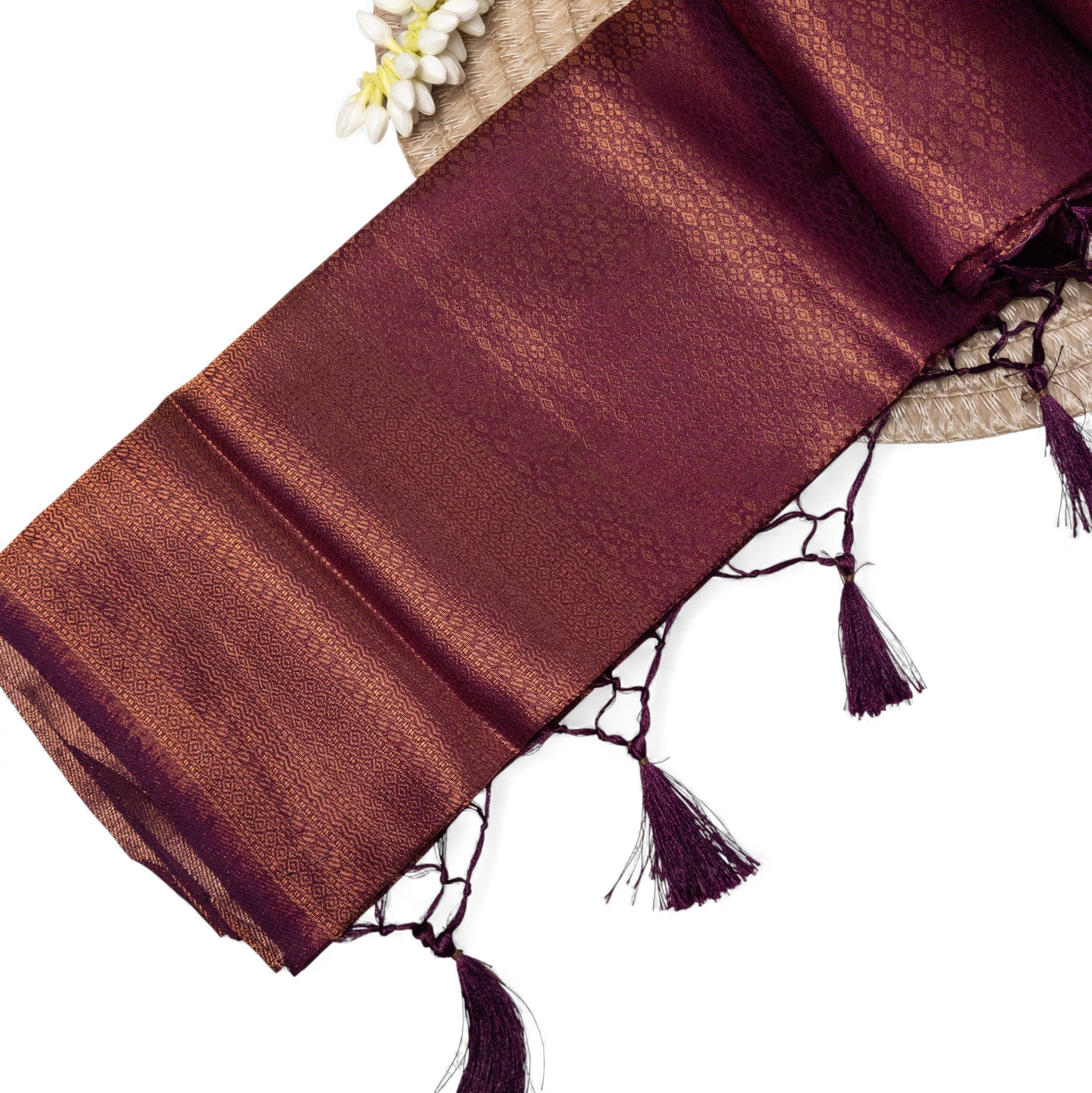 Soft Silk Saree – Hochwertige Handloom-Seide | Premium Weiche Seide Sari | wine rot