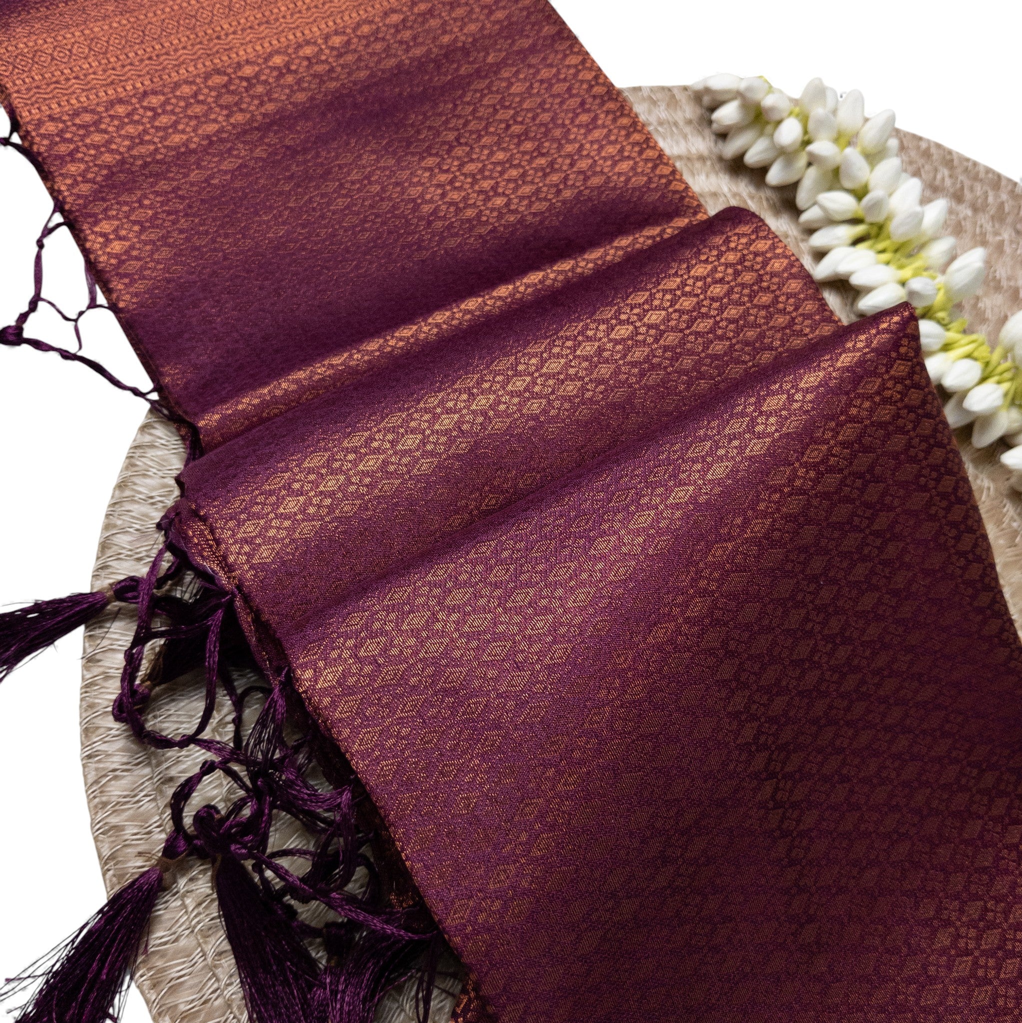 Soft Silk Saree – Hochwertige Handloom-Seide | Premium Weiche Seide Sari | wine rot