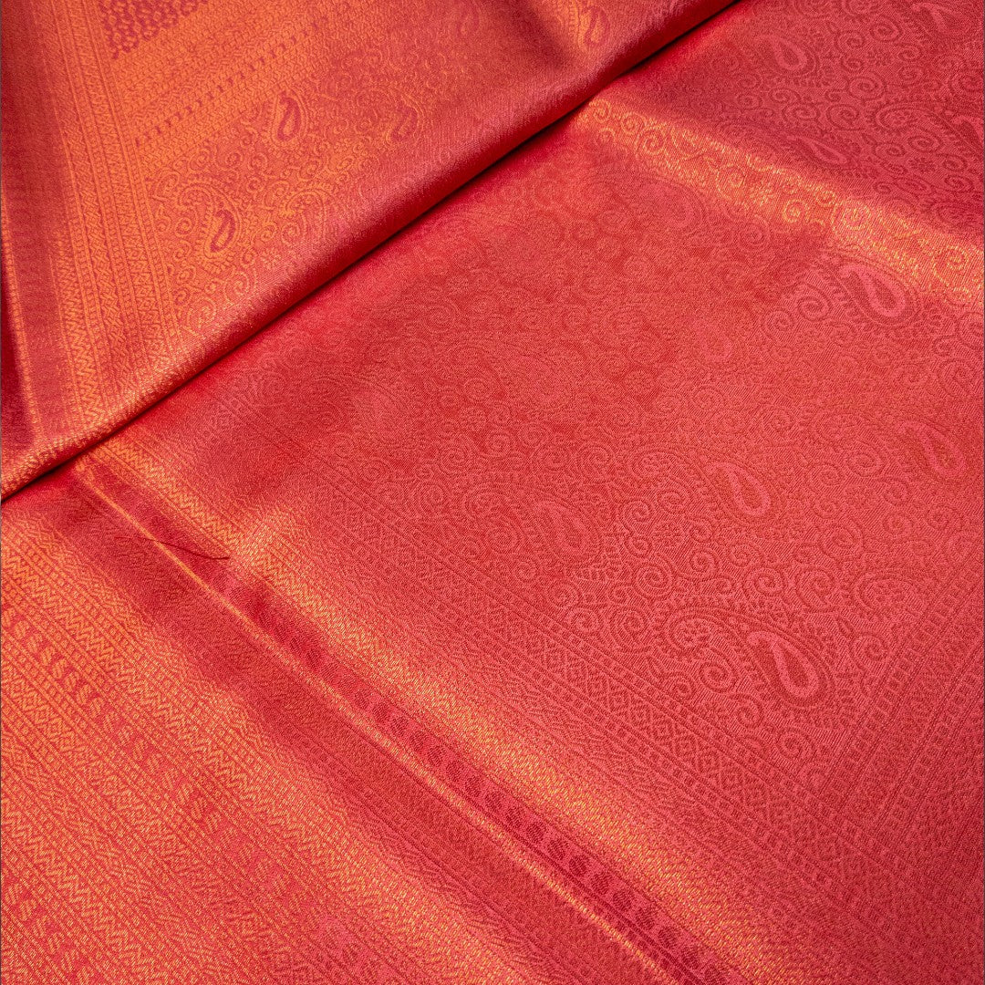 Soft Silk Saree – Hochwertige Handloom-Seide | Premium Weiche Seide Sari | Peach