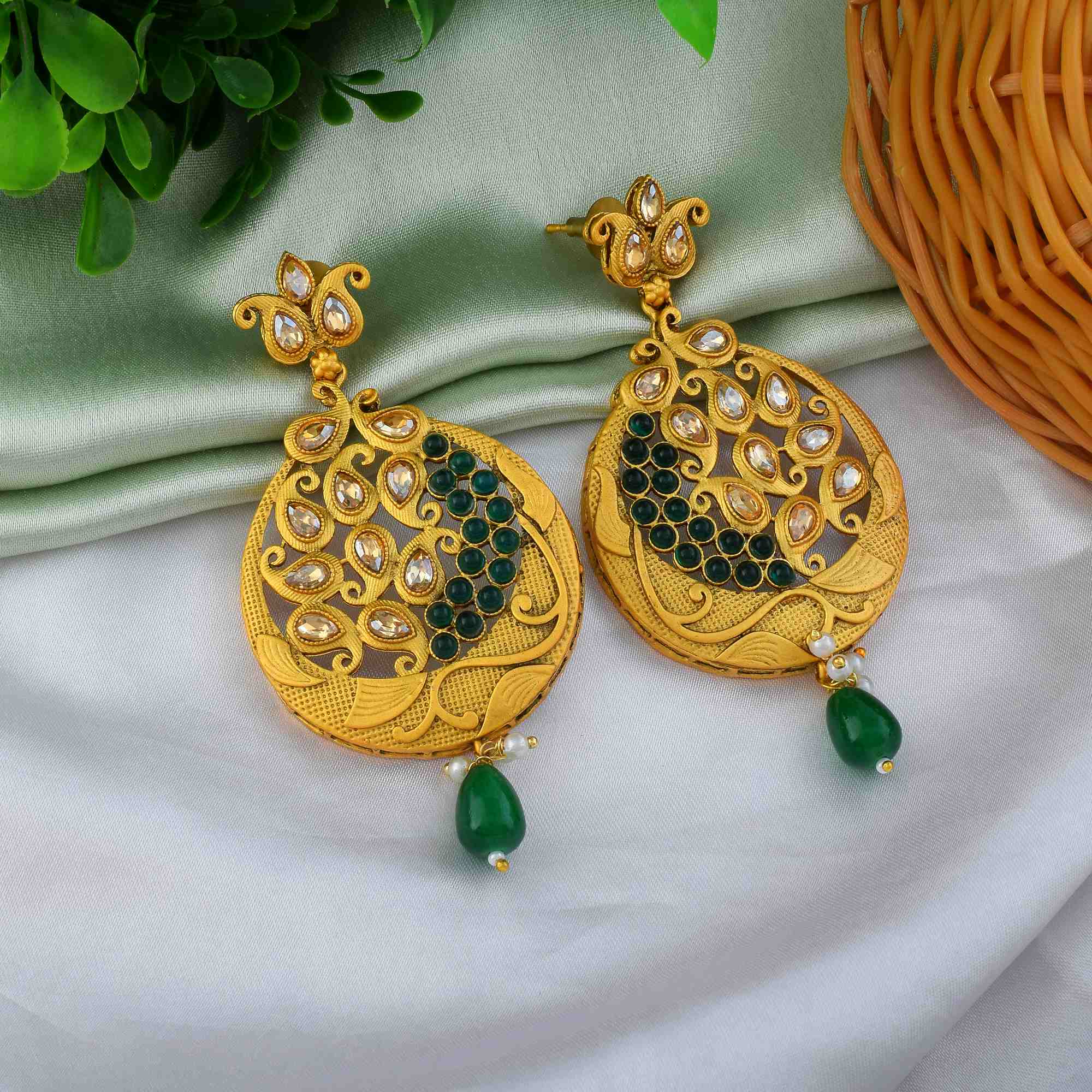 Fashion Earrings - Silver | sea green