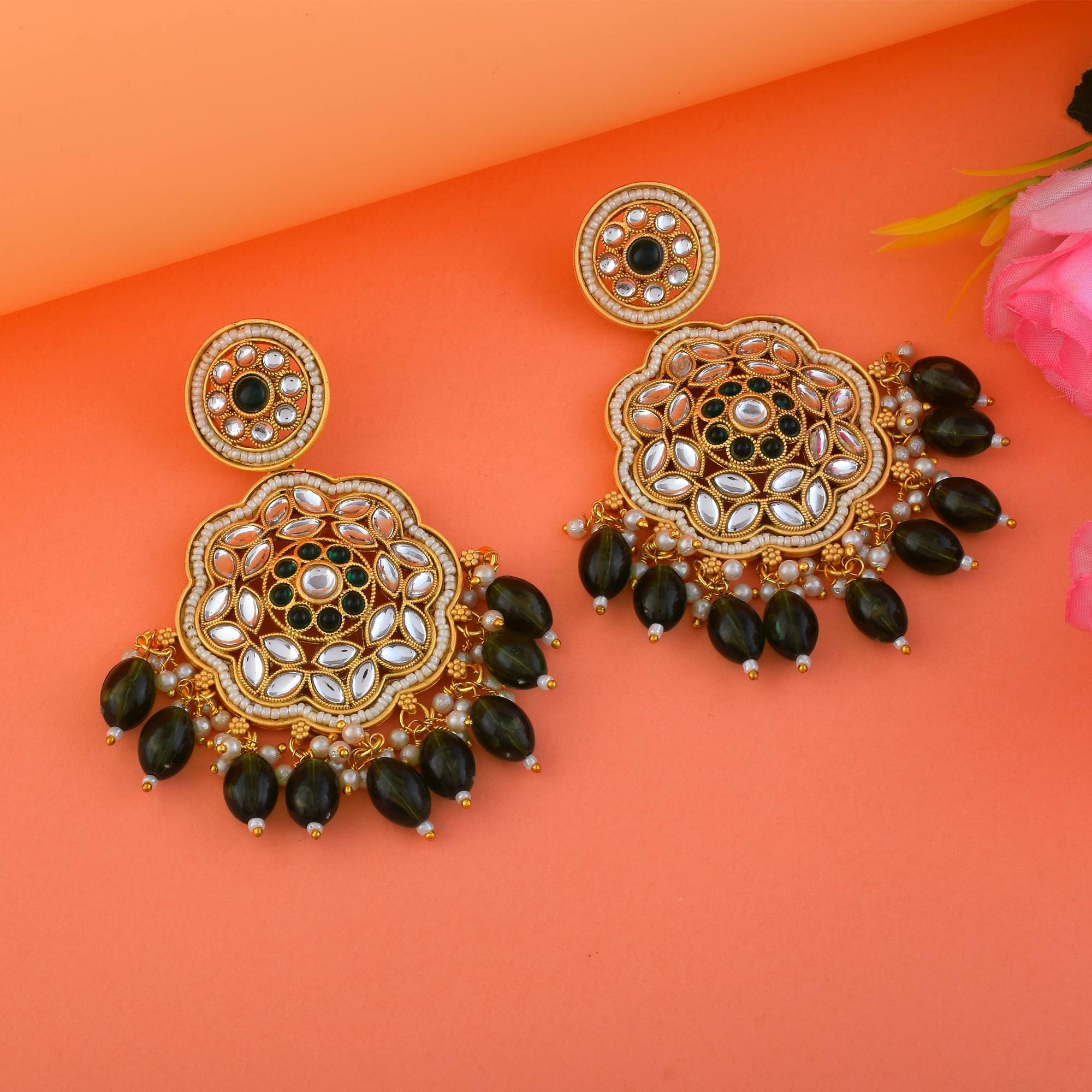 Fashion Earrings - Silver | sea green