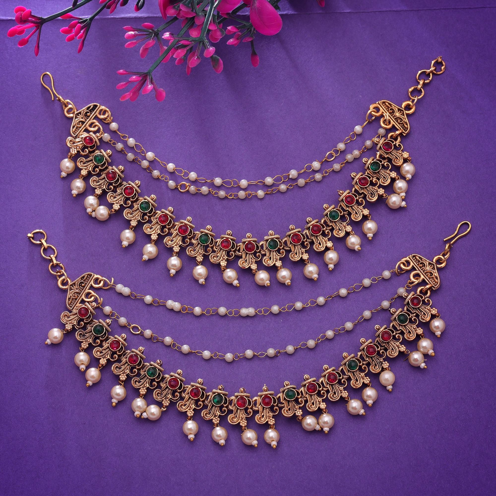 Maatal-Ohrringschmuck - Matt Gold | Pearl