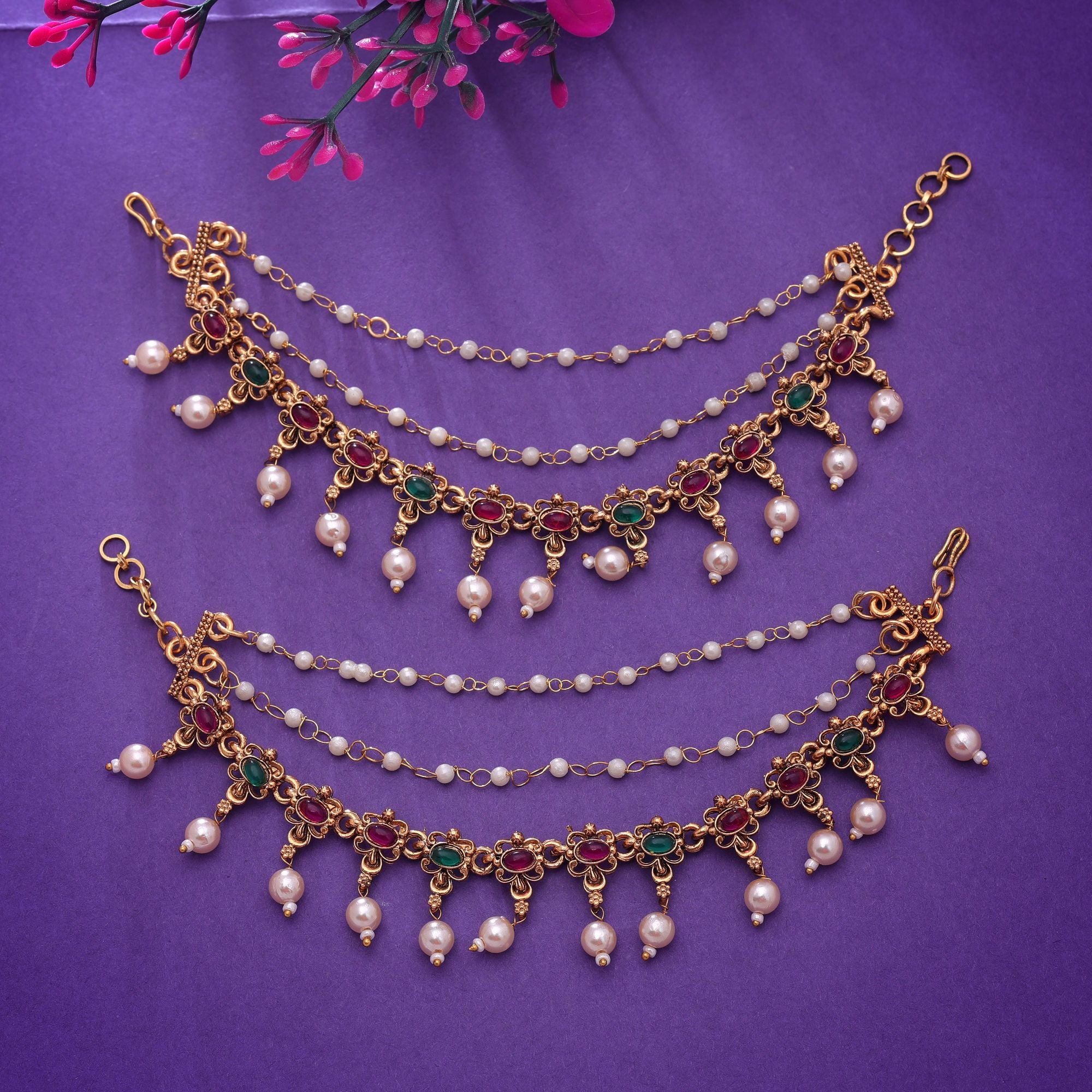 Maatal-Ohrringschmuck - Matt Gold | Pearl