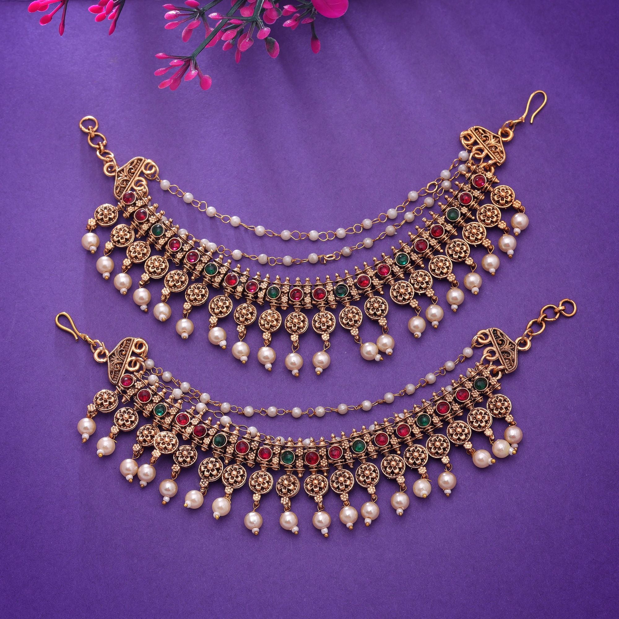 Maatal-Ohrringschmuck - Matt Gold | Pearl
