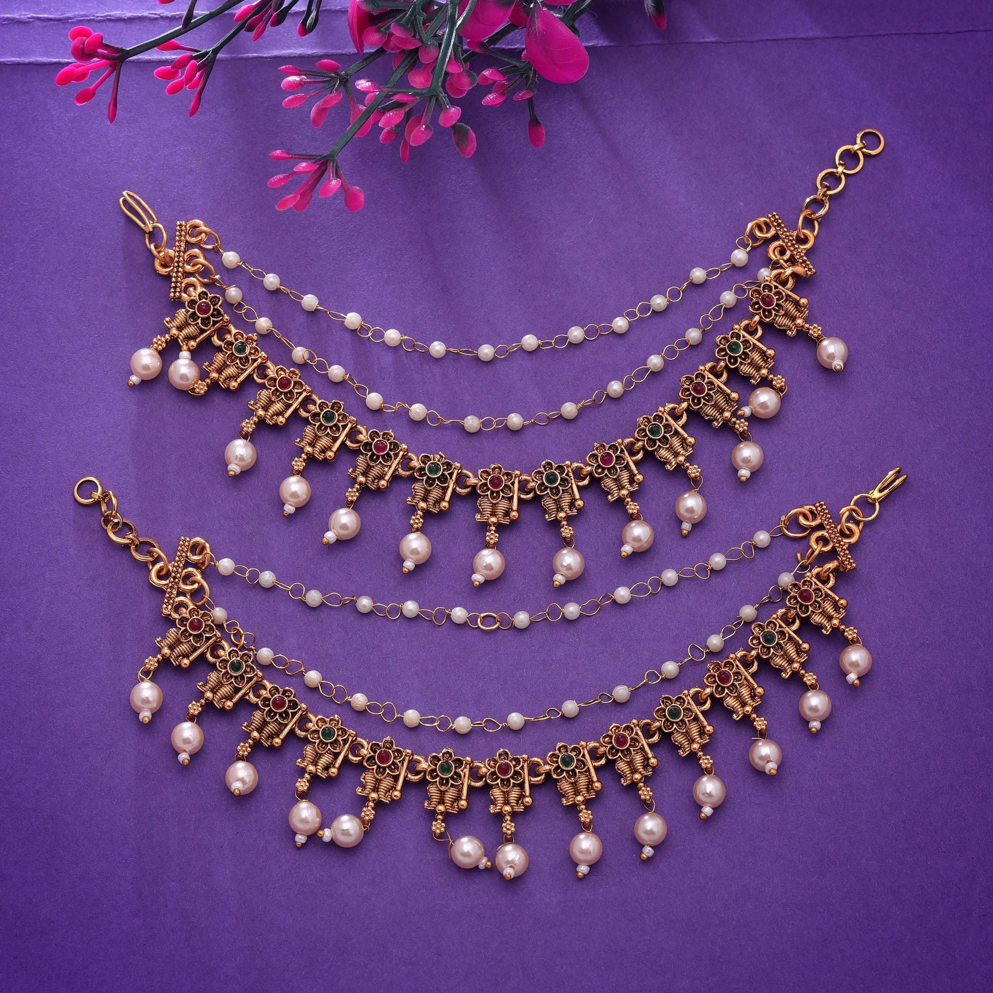 Maatal-Ohrringschmuck - Matt Gold | Pearl