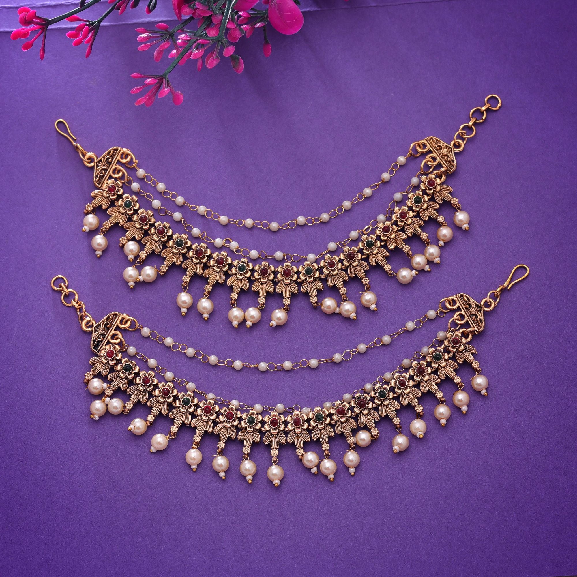 Maatal-Ohrringschmuck - Matt Gold | Pearl