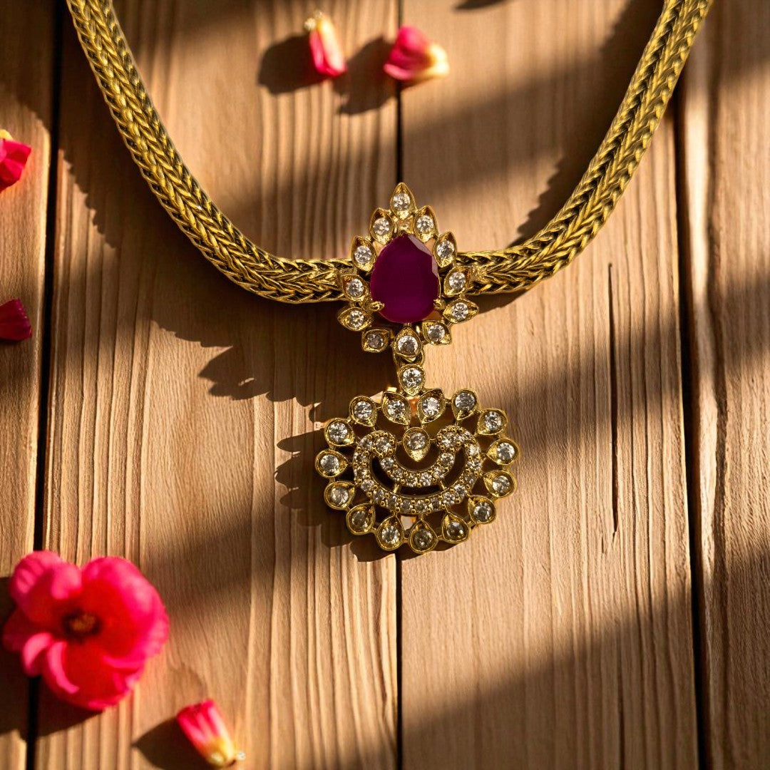 Trendy - Halskette mit Ohrringe - gold | Magenta