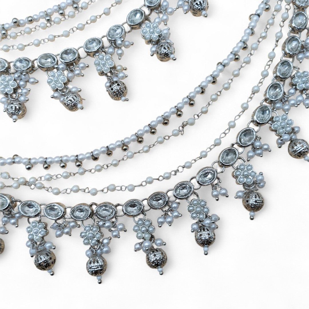Maatal-Ohrringschmuck - Silber | Pearl | Polki