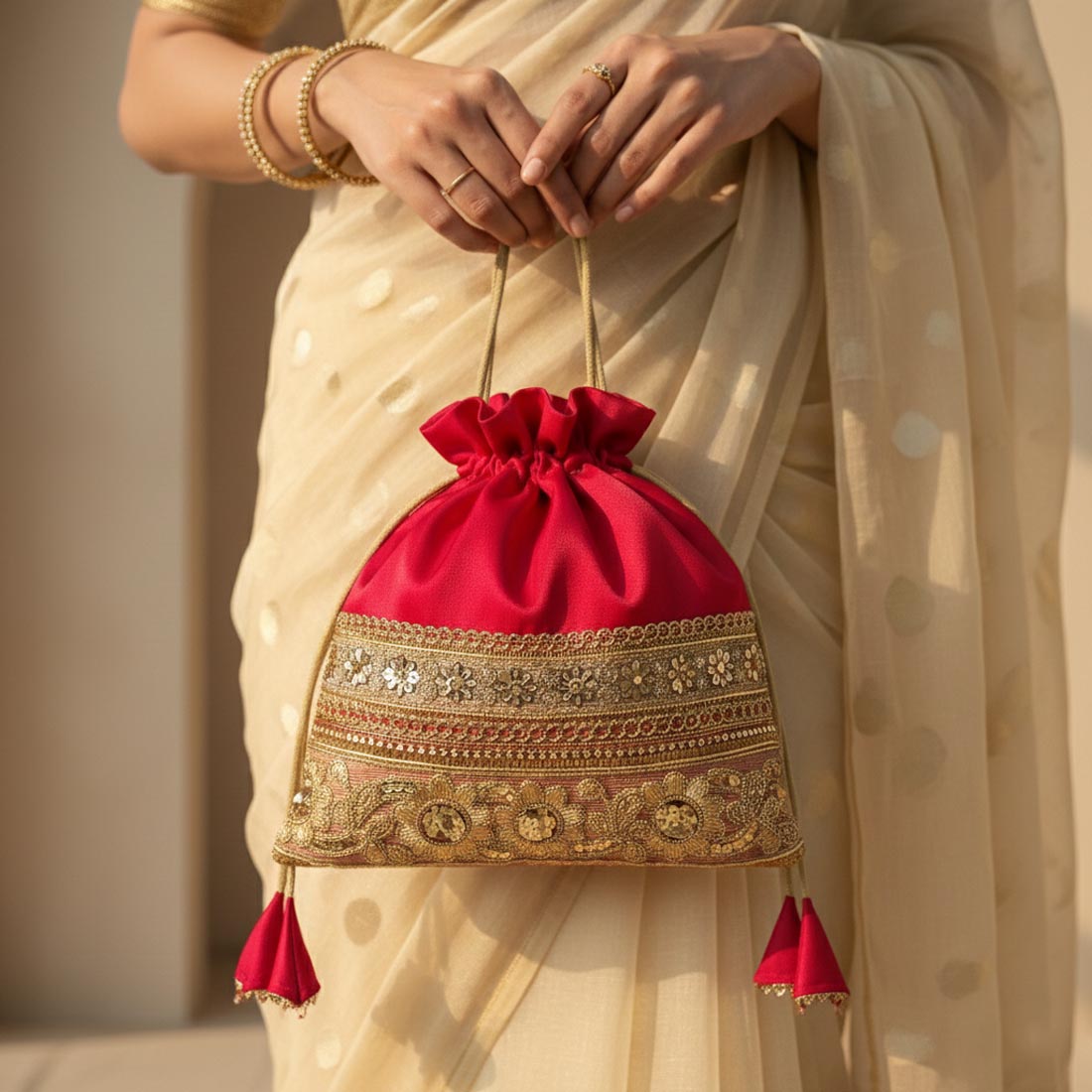 Potli Bag - Rani color