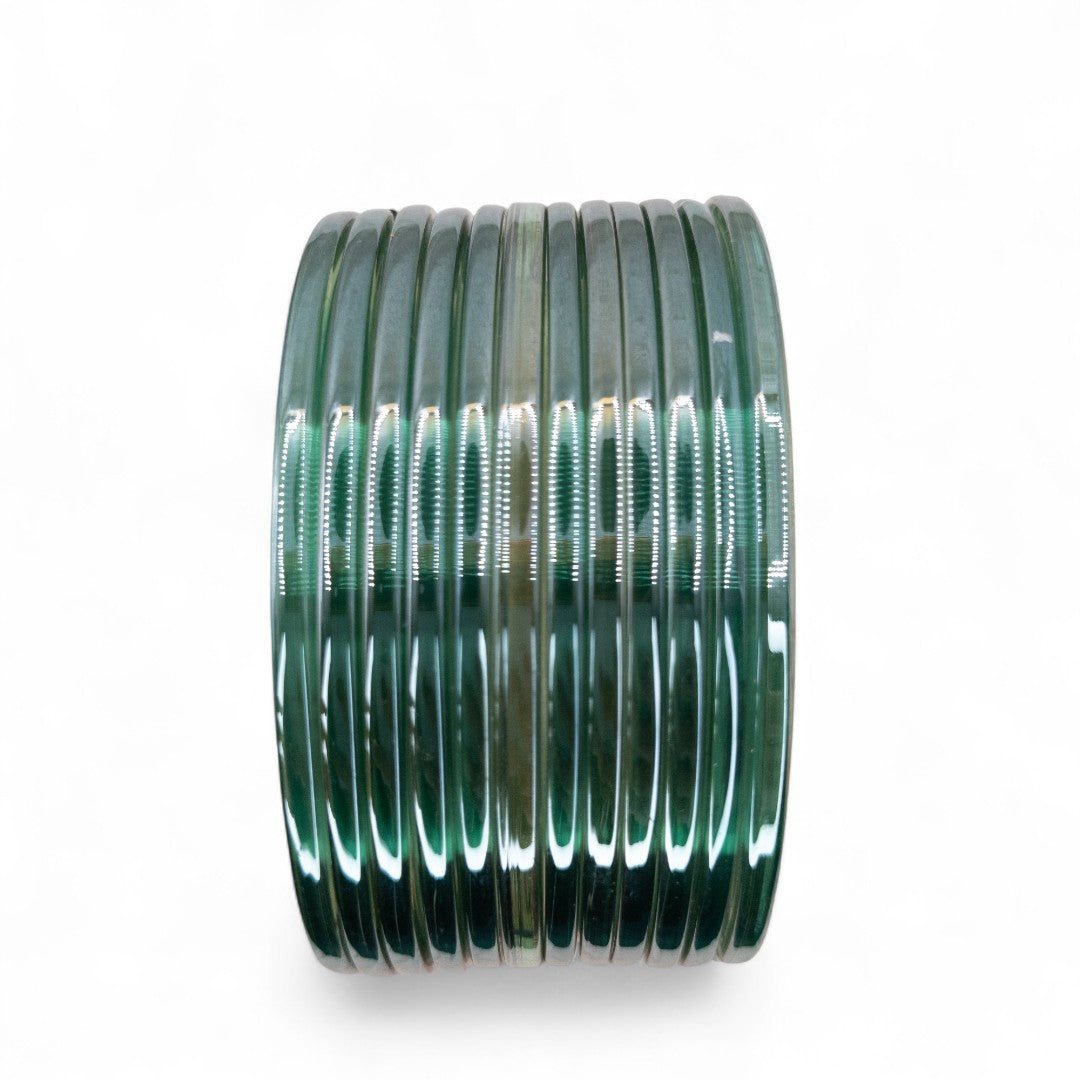 Rain Drop Glass Bangles – Set of 12 - Dark Blue