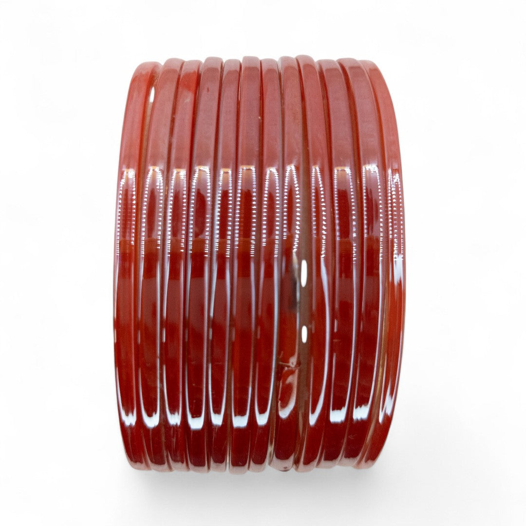 Rain Drop Glass Bangles – Set of 12 - Dark Blue