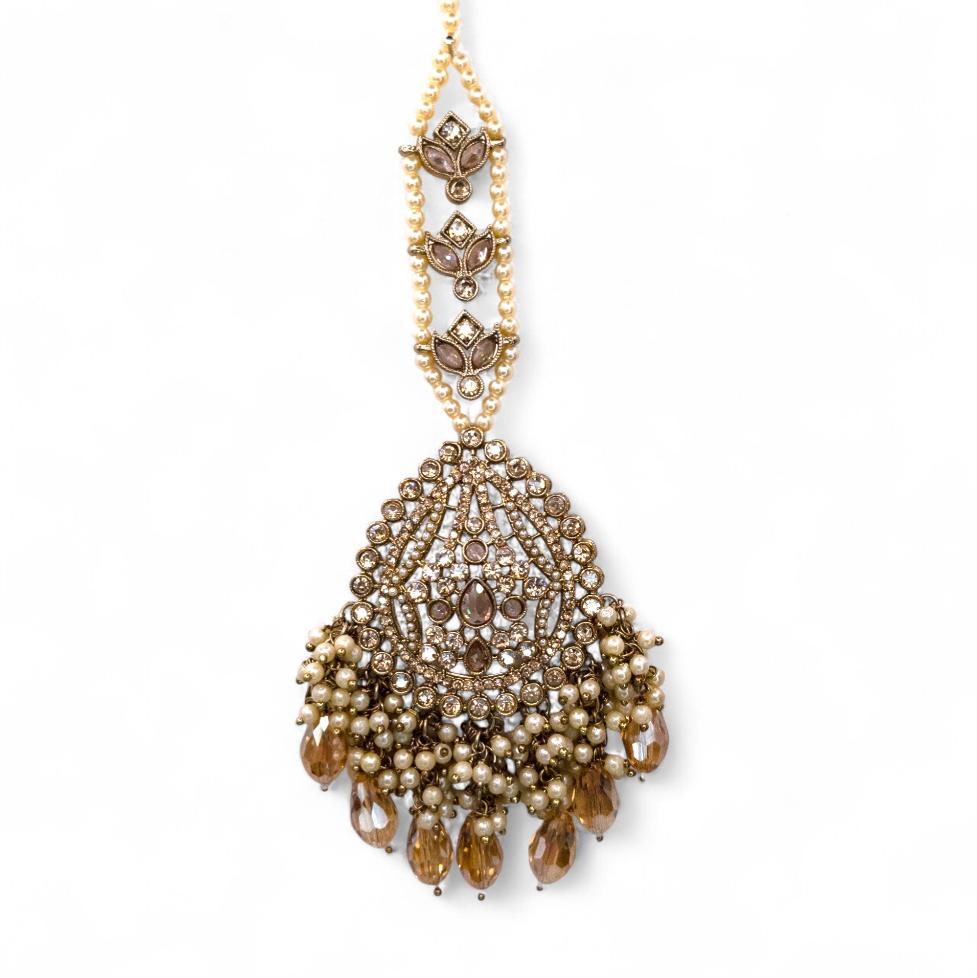 Polki Gold Choker Halskette | mit Ohrringe & Tikka