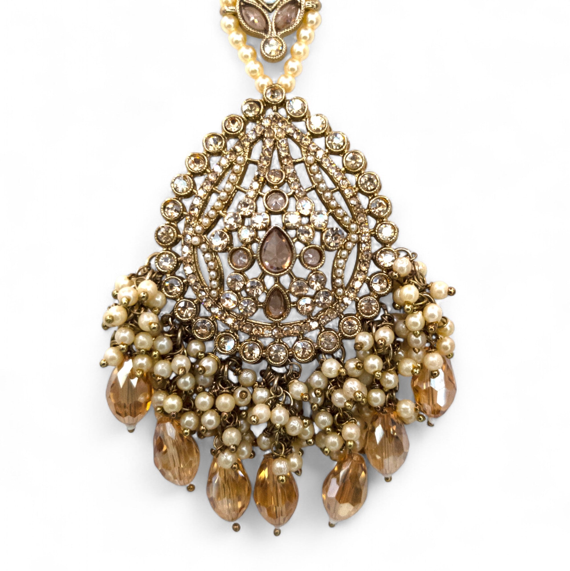 Polki Gold Choker Halskette | mit Ohrringe & Tikka