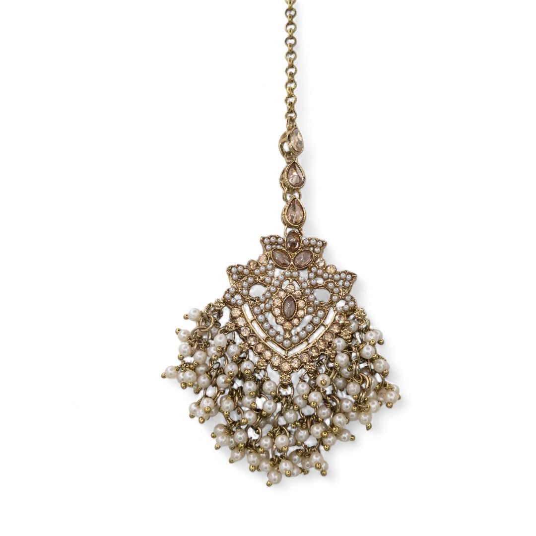 Necklace with Earrings &amp; Tikka - gold