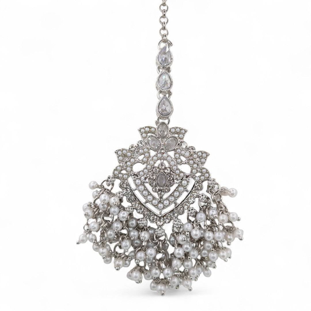 Necklace with Earrings &amp; Tikka - gold