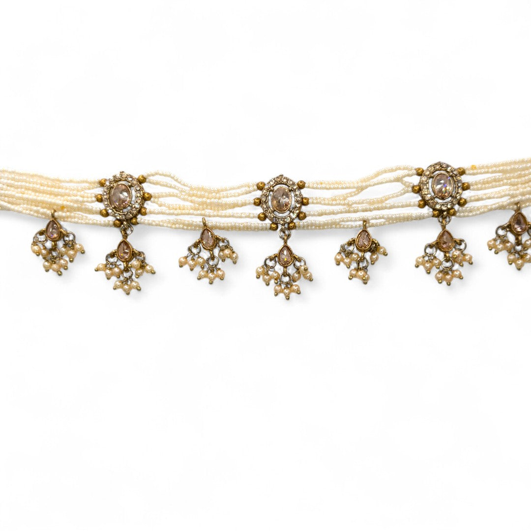 Polki  Choker Halskette  mit Ohrringe & Tikka | gold