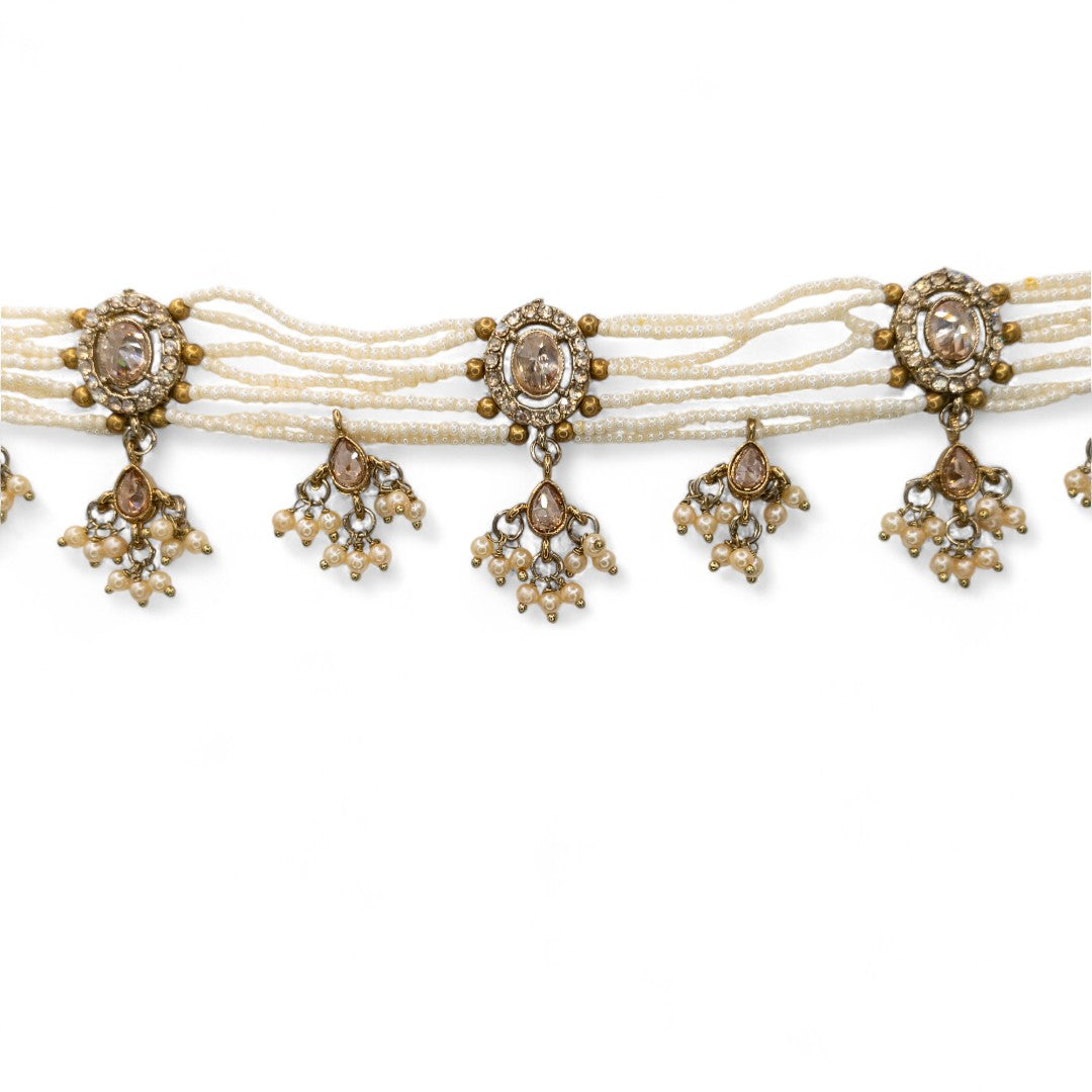 Polki  Choker Halskette  mit Ohrringe & Tikka | gold