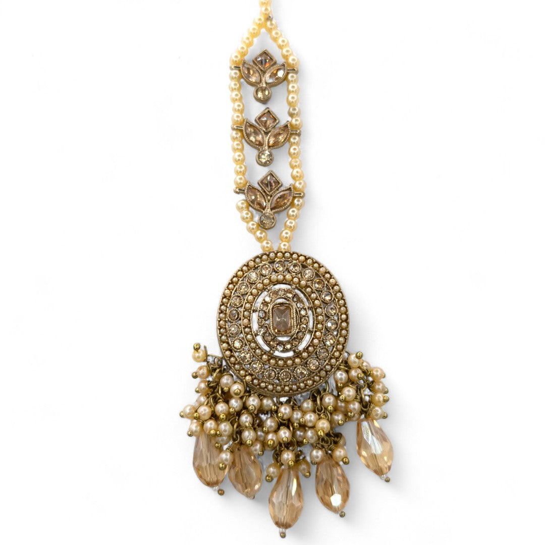 Polki  Choker Halskette  mit Ohrringe & Tikka | gold