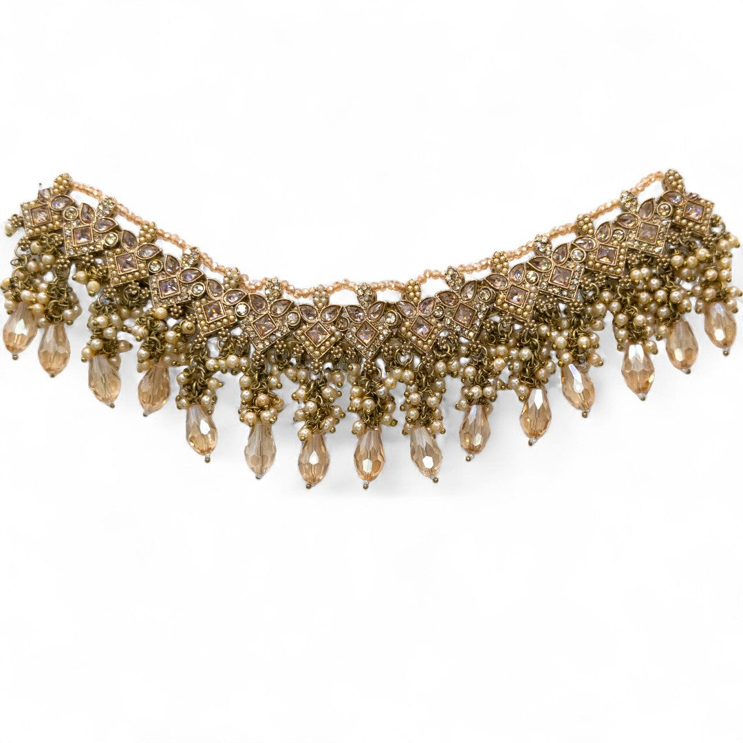 Polki  Choker Halskette  mit Ohrringe & Tikka | gold
