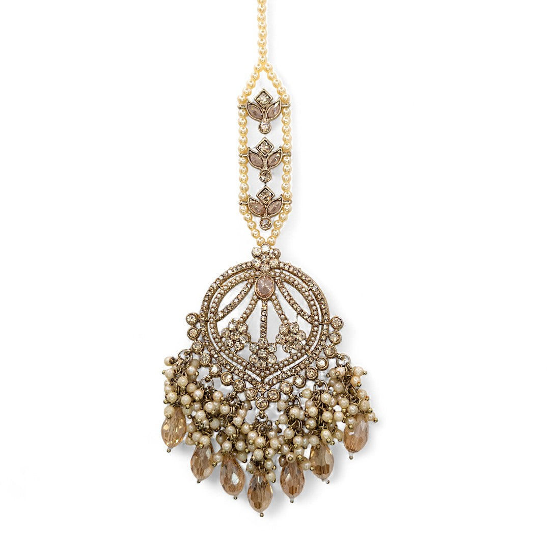Polki Choker Halskette mit Ohrringe, Passa & Tikka - gold