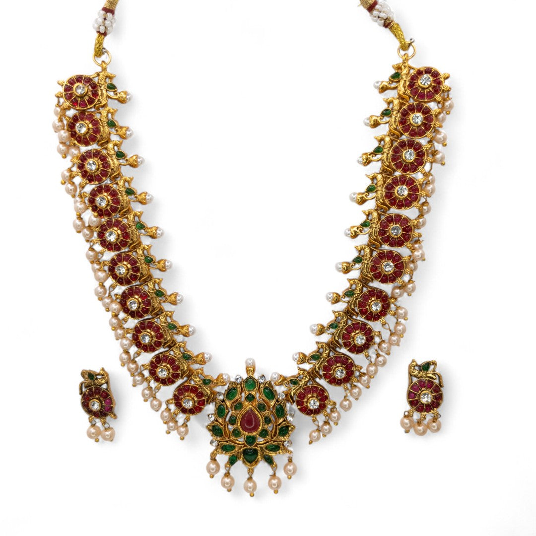 Temple Choker Necklace with Earrings