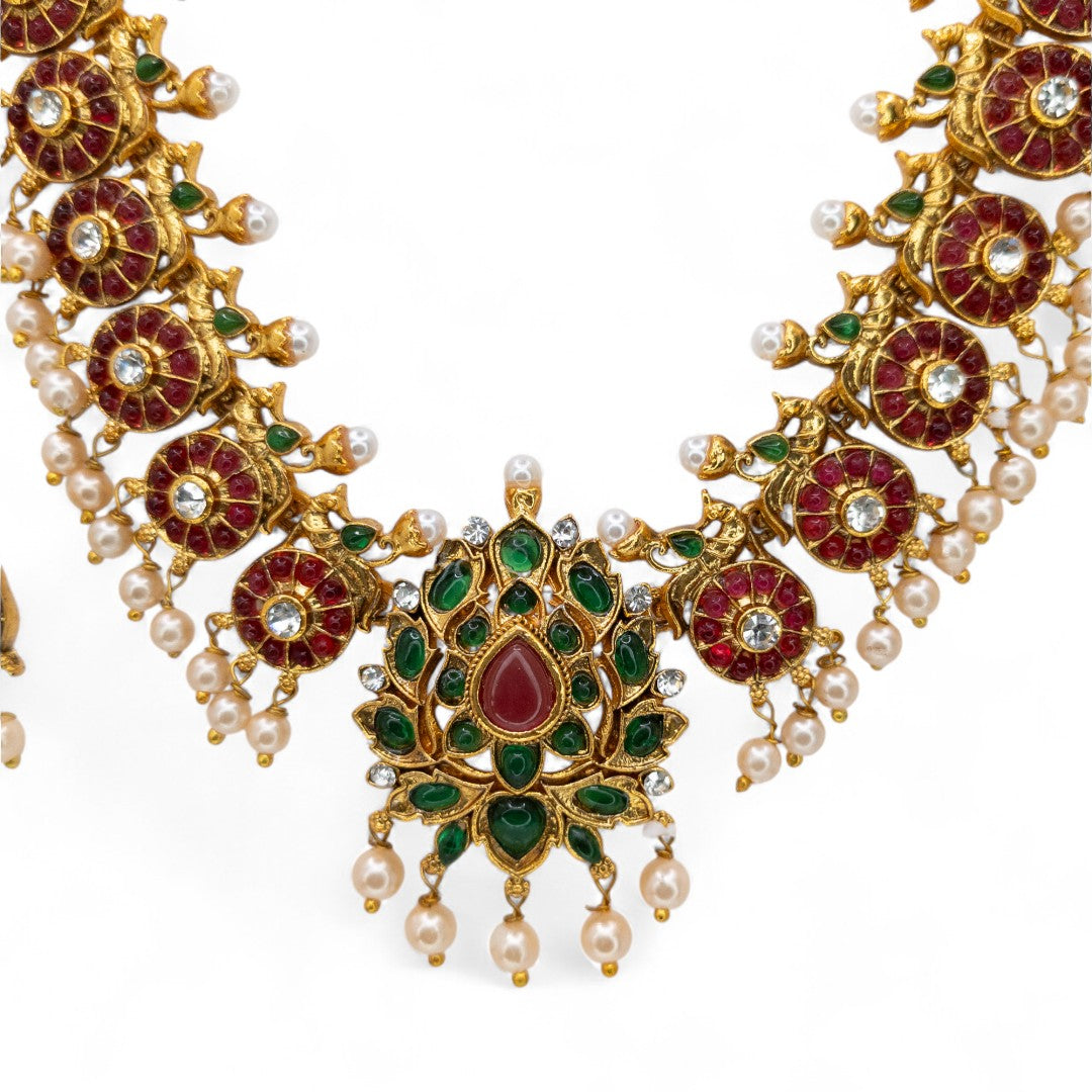 Temple Choker Necklace with Earrings