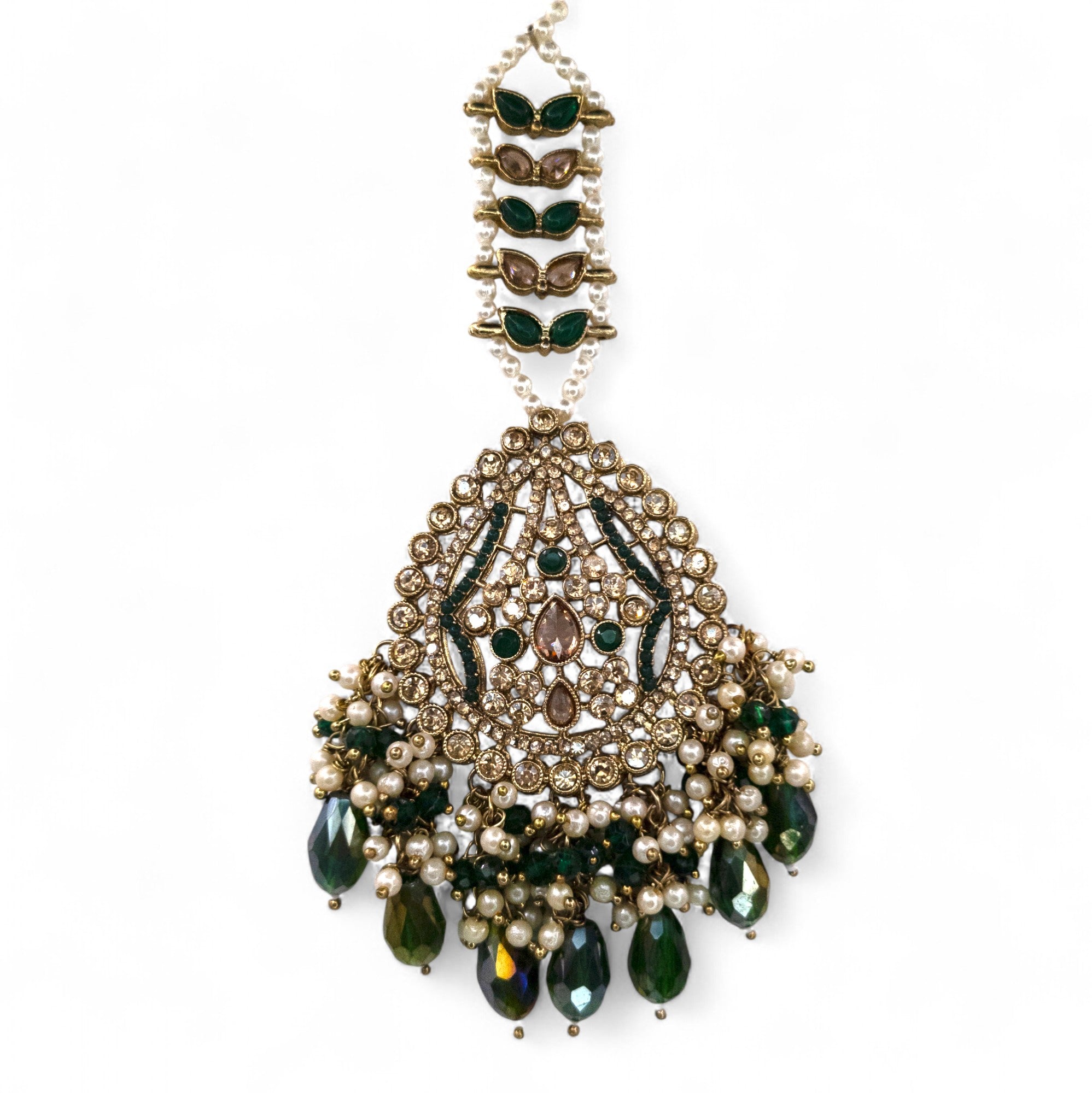 Polki Silver Choker Necklace | with Earrings &amp; Tikka