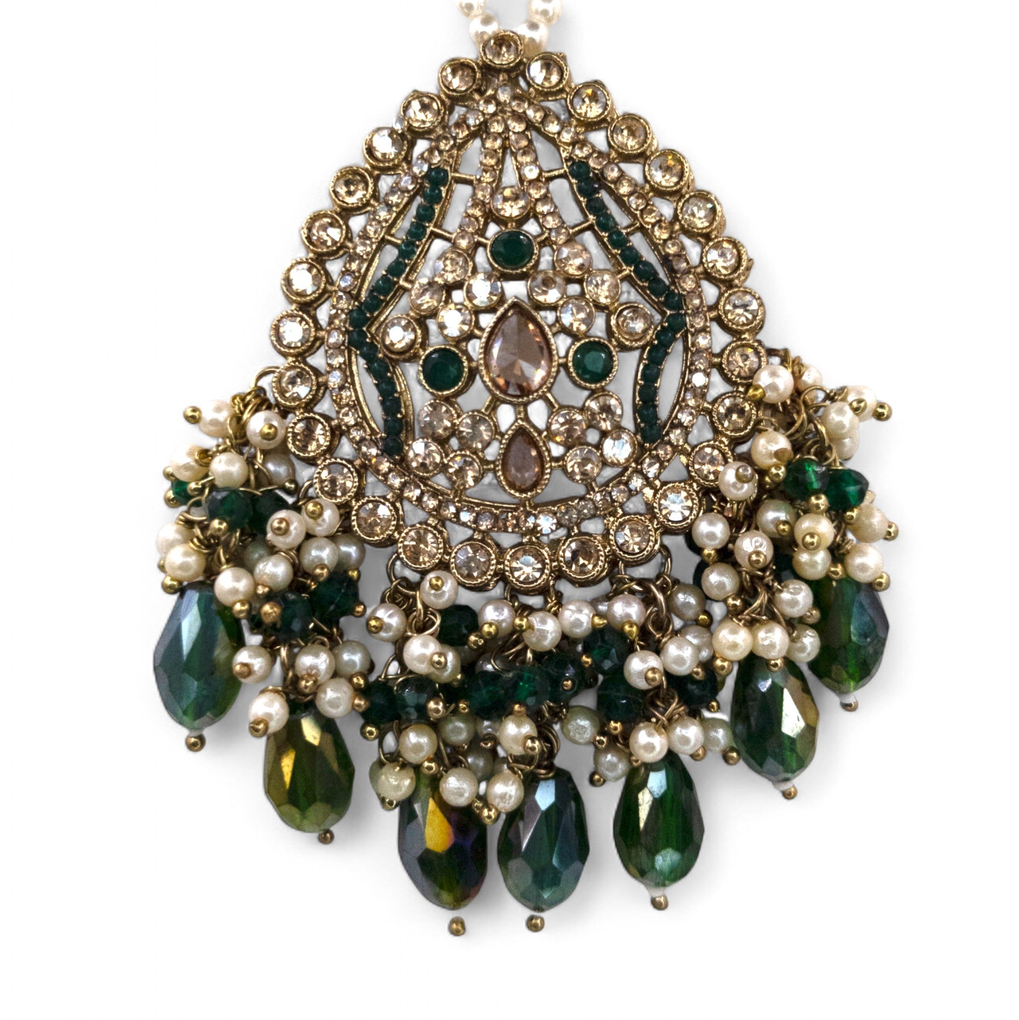 Polki Silver Choker Necklace | with Earrings &amp; Tikka