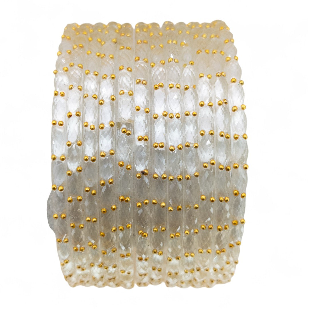 Rain Drop Glass Bangles – Set of 12 - Dark Blue
