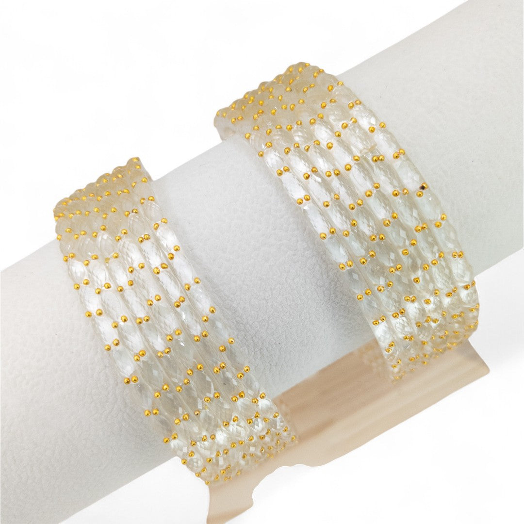 Rain Drop Glass Bangles – Set of 12 - Dark Blue