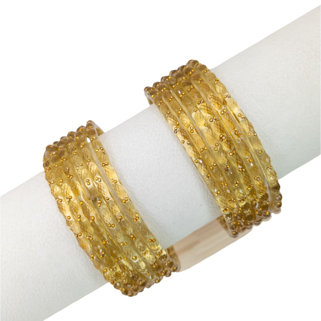Rain Drop Glass Bangles – Set of 12 - Dark Blue