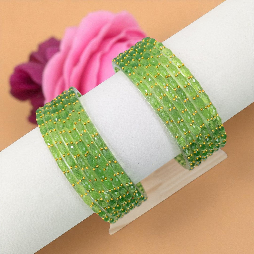 Rain Drop Glass Bangles – Set of 12 - Dark Blue